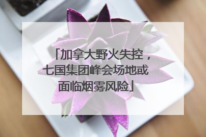 加拿大野火失控，七国集团峰会场地或面临烟雾风险