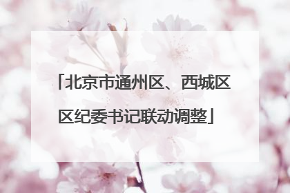 北京市通州区、西城区区纪委书记联动调整