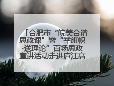 合肥市“皖美合谐思政课”暨“举旗帜·送理论”百场思政宣讲活动走进庐江高新实验学校