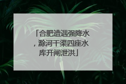 合肥遭遇强降水，滁河干渠四座水库开闸泄洪