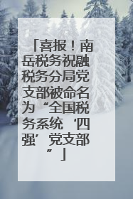 喜报！南岳税务祝融税务分局党支部被命名为“全国税务系统‘四强’党支部”