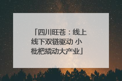 四川旺苍：线上线下双链驱动 小枇杷撬动大产业