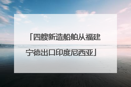 四艘新造船舶从福建宁德出口印度尼西亚