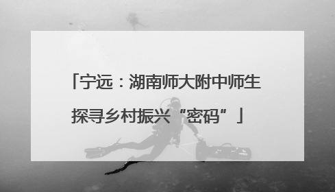 宁远：湖南师大附中师生探寻乡村振兴“密码”