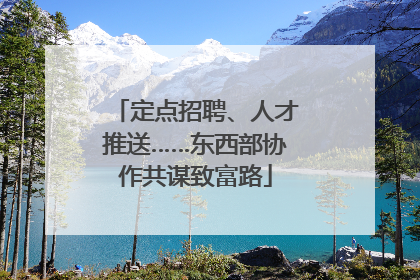 定点招聘、人才推送……东西部协作共谋致富路