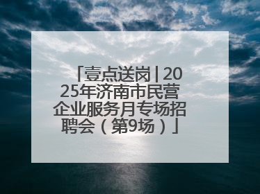 壹点送岗│2025年济南市民营企业服务月专场招聘会（第9场）