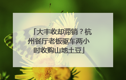 大丰收却滞销？杭州餐厅老板驱车两小时收购山地土豆