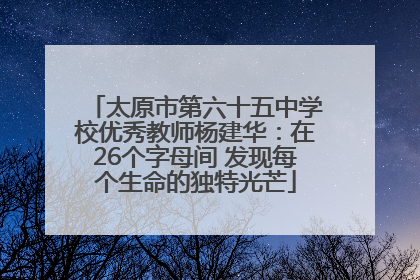 太原市第六十五中学校优秀教师杨建华：在26个字母间 发现每个生命的独特光芒