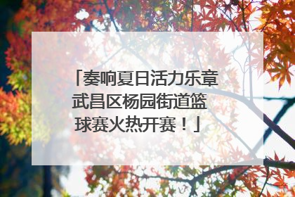 奏响夏日活力乐章 武昌区杨园街道篮球赛火热开赛！