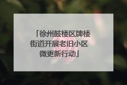 徐州鼓楼区牌楼街道开展老旧小区微更新行动