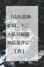 山东省地矿局二七三大队开展耕地质量评定工作
