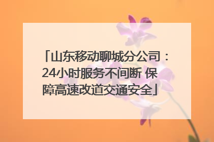 山东移动聊城分公司：24小时服务不间断 保障高速改道交通安全