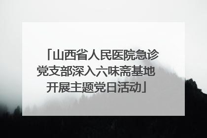 山西省人民医院急诊党支部深入六味斋基地开展主题党日活动
