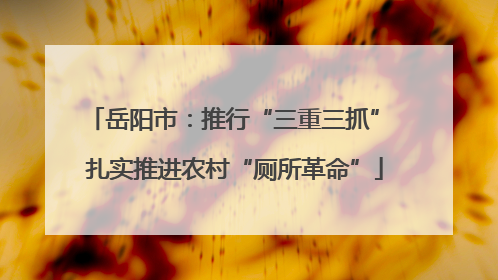 岳阳市：推行“三重三抓” 扎实推进农村“厕所革命”