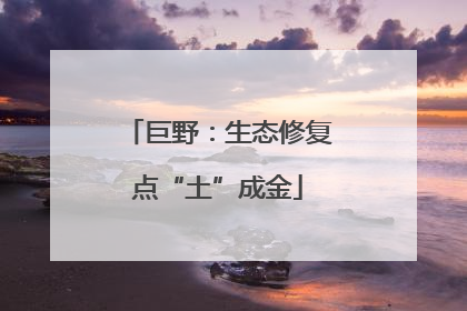 巨野：生态修复点“土”成金