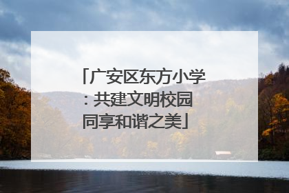 广安区东方小学：共建文明校园 同享和谐之美