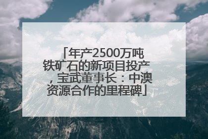 年产2500万吨铁矿石的新项目投产，宝武董事长：中澳资源合作的里程碑