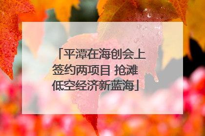 平潭在海创会上签约两项目 抢滩低空经济新蓝海