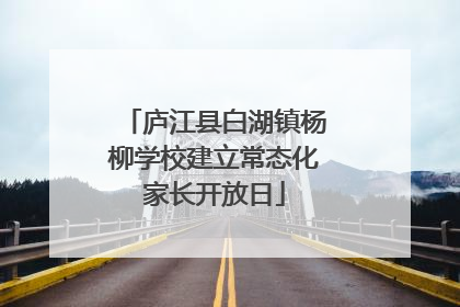 庐江县白湖镇杨柳学校建立常态化家长开放日