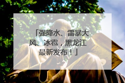 强降水、雷暴大风、冰雹，黑龙江最新发布！