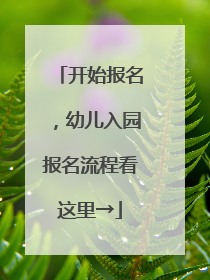 开始报名，幼儿入园报名流程看这里→