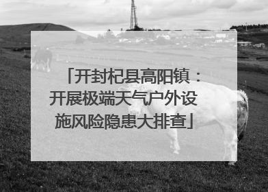 开封杞县高阳镇：开展极端天气户外设施风险隐患大排查