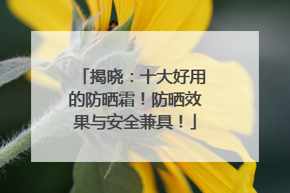 揭晓：十大好用的防晒霜！防晒效果与安全兼具！