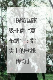 探访国家级非遗“夏布绣”：指尖上的丝线传奇