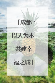 成都：以人为本 共建幸福之城