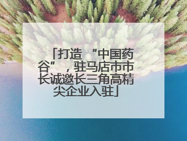 打造 “中国药谷”，驻马店市市长诚邀长三角高精尖企业入驻