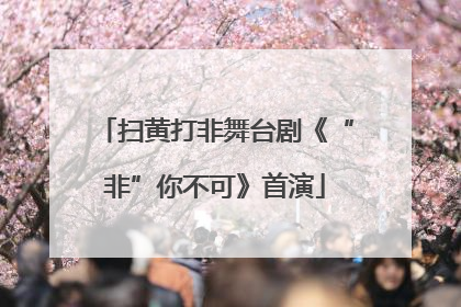 扫黄打非舞台剧《“非”你不可》首演