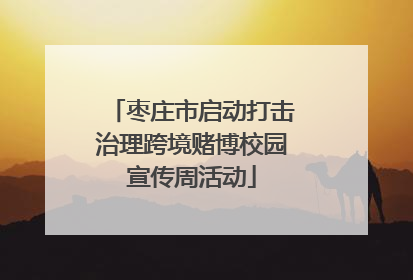 枣庄市启动打击治理跨境赌博校园宣传周活动