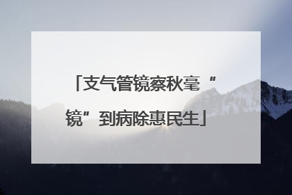 支气管镜察秋毫“镜”到病除惠民生