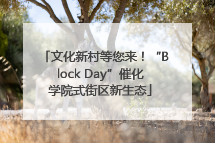 文化新村等您来！“Block Day”催化学院式街区新生态