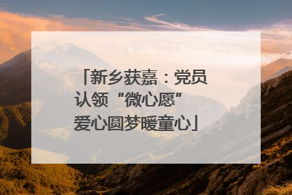 新乡获嘉：党员认领“微心愿” 爱心圆梦暖童心
