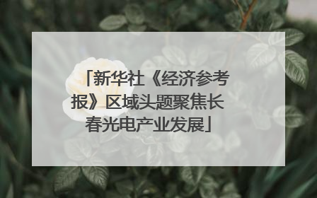 新华社《经济参考报》区域头题聚焦长春光电产业发展