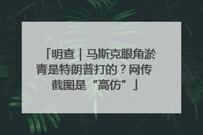 明查｜马斯克眼角淤青是特朗普打的？网传截图是“高仿”