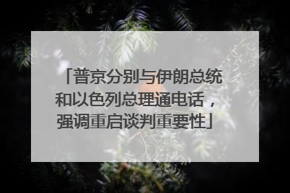 普京分别与伊朗总统和以色列总理通电话，强调重启谈判重要性