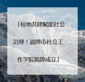 校地共建赋能社会治理！淄博市社会工作学院揭牌成立