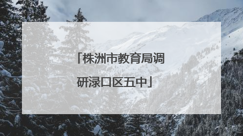 株洲市教育局调研渌口区五中