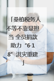 桑植税务人不等不靠显担当 全员捐款助力“6·18”洪灾重建