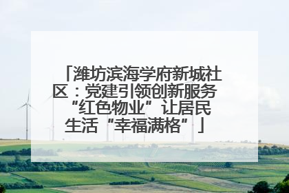 潍坊滨海学府新城社区：党建引领创新服务 “红色物业”让居民生活“幸福满格”