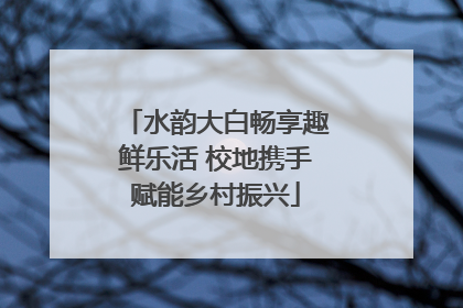 水韵大白畅享趣鲜乐活 校地携手赋能乡村振兴