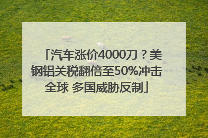汽车涨价4000刀？美钢铝关税翻倍至50%冲击全球 多国威胁反制