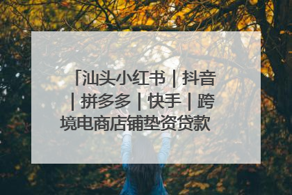 汕头小红书｜抖音｜拼多多｜快手｜跨境电商店铺垫资贷款企业-漫商易