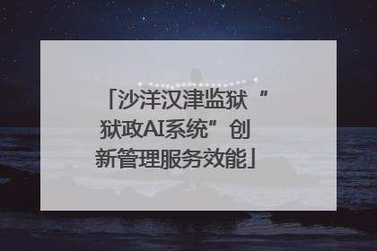 沙洋汉津监狱“狱政AI系统”创新管理服务效能