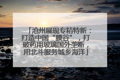 沧州展现专精特新：打造中国“膜谷”，打破药用玻璃国外垄断，用北斗服务城乡海洋