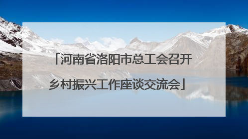 河南省洛阳市总工会召开乡村振兴工作座谈交流会