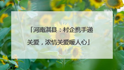 河南淇县：村企携手递关爱，浓情关爱暖人心