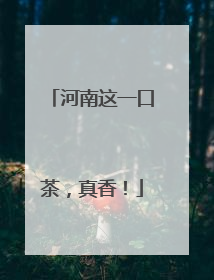 河南这一口茶，真香！